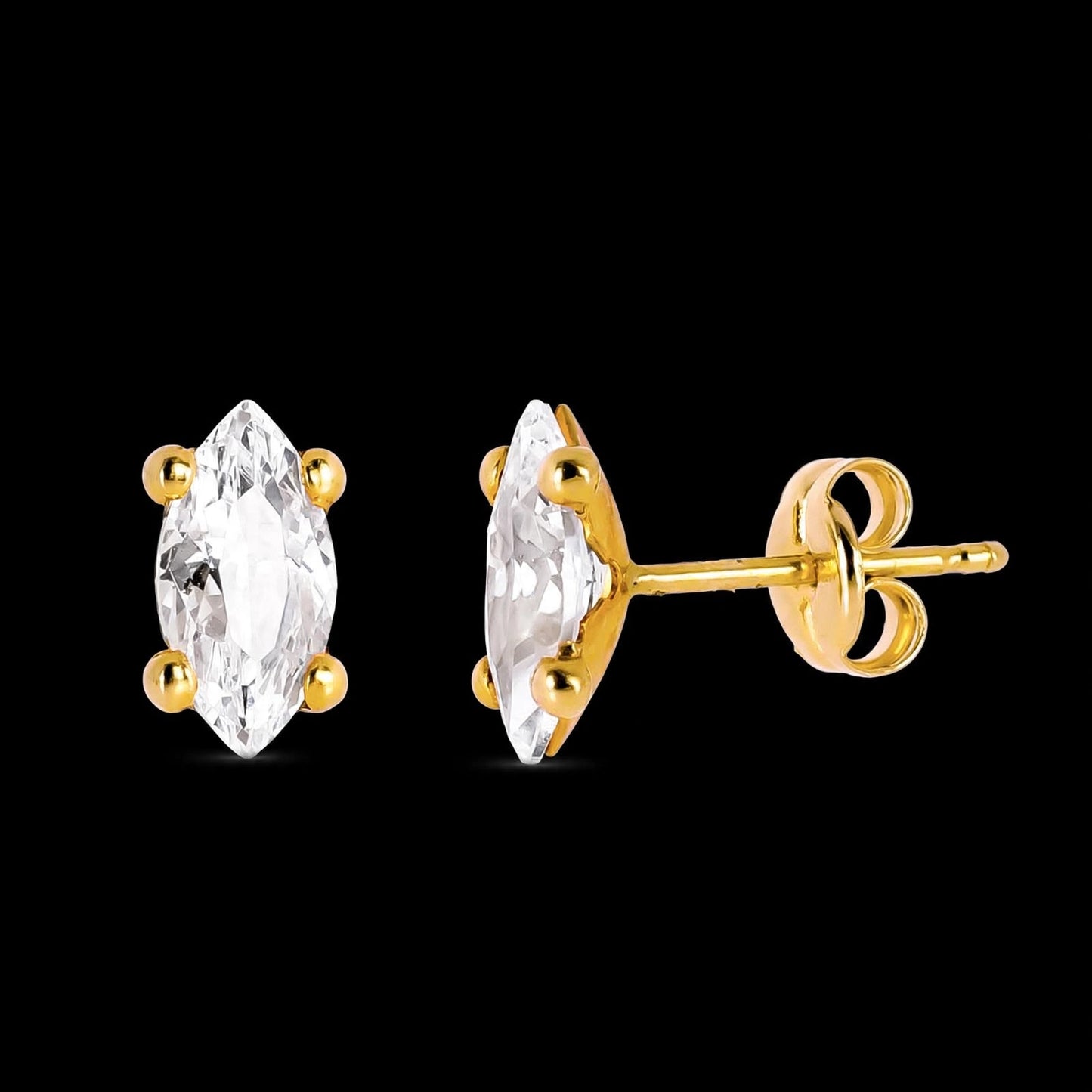 Pendientes de oro amarillo piedra garras - 9K