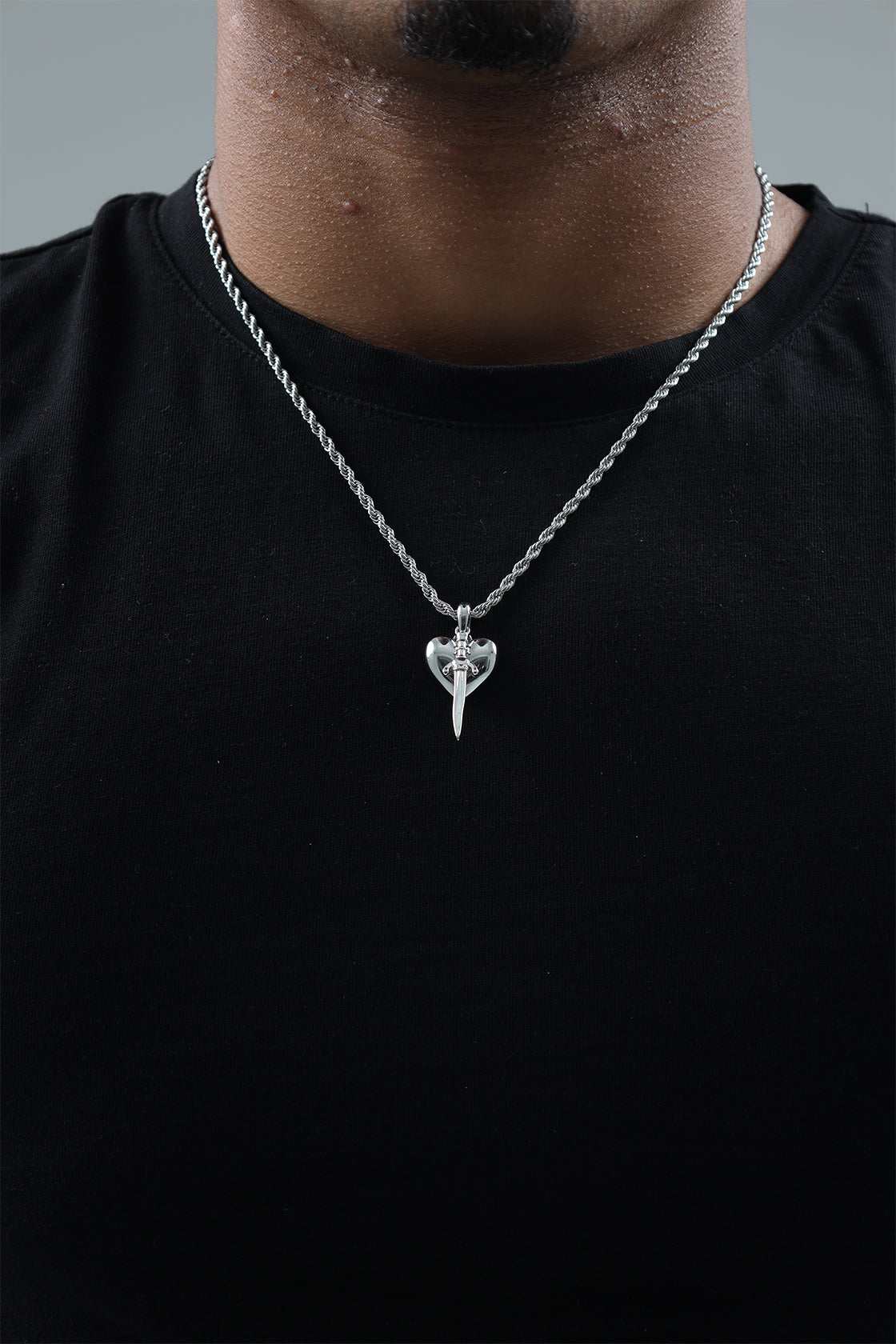 Double Dagger Heart Plata Italiana