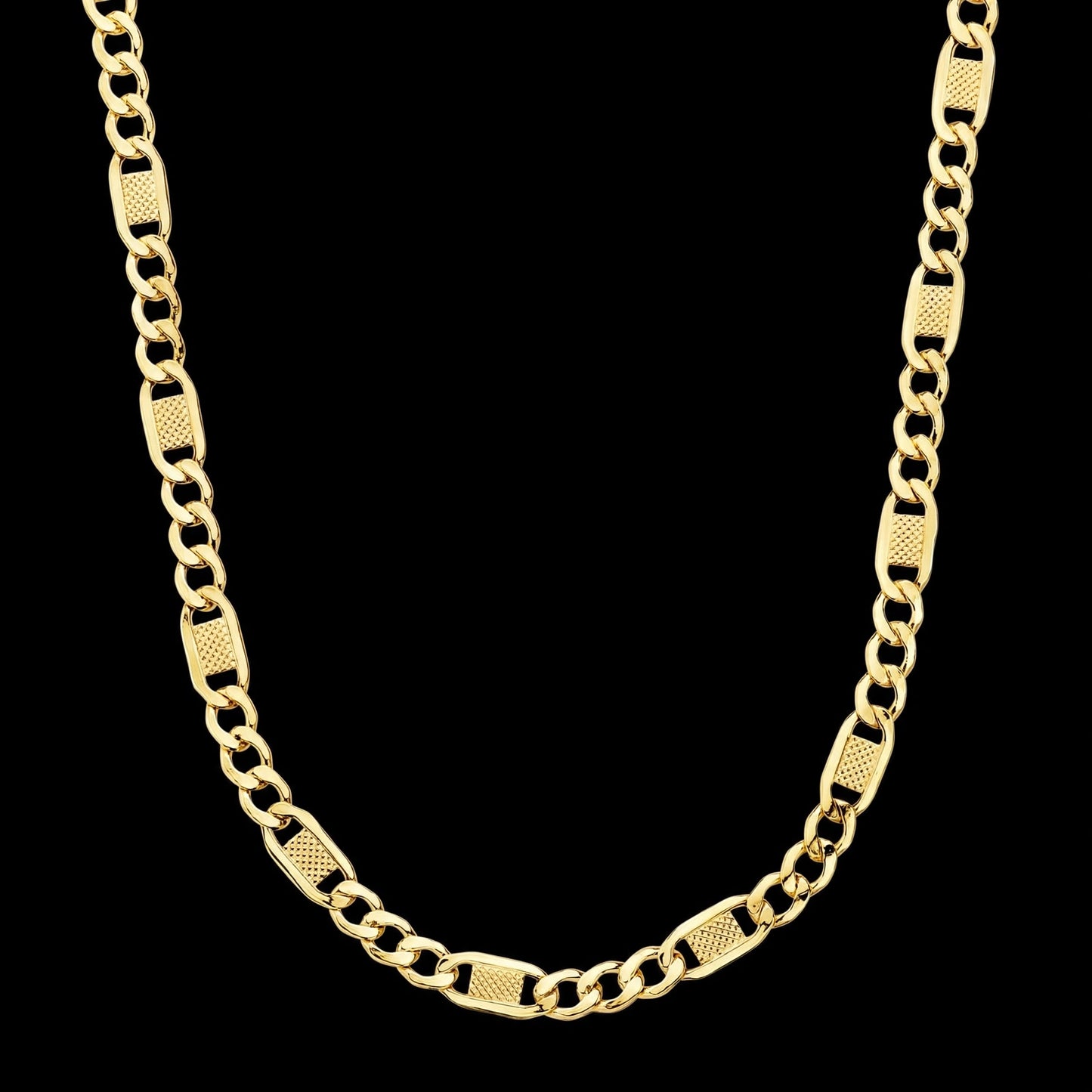Cadena cartier oro amarillo eslabones huecos 3x1 - 18K