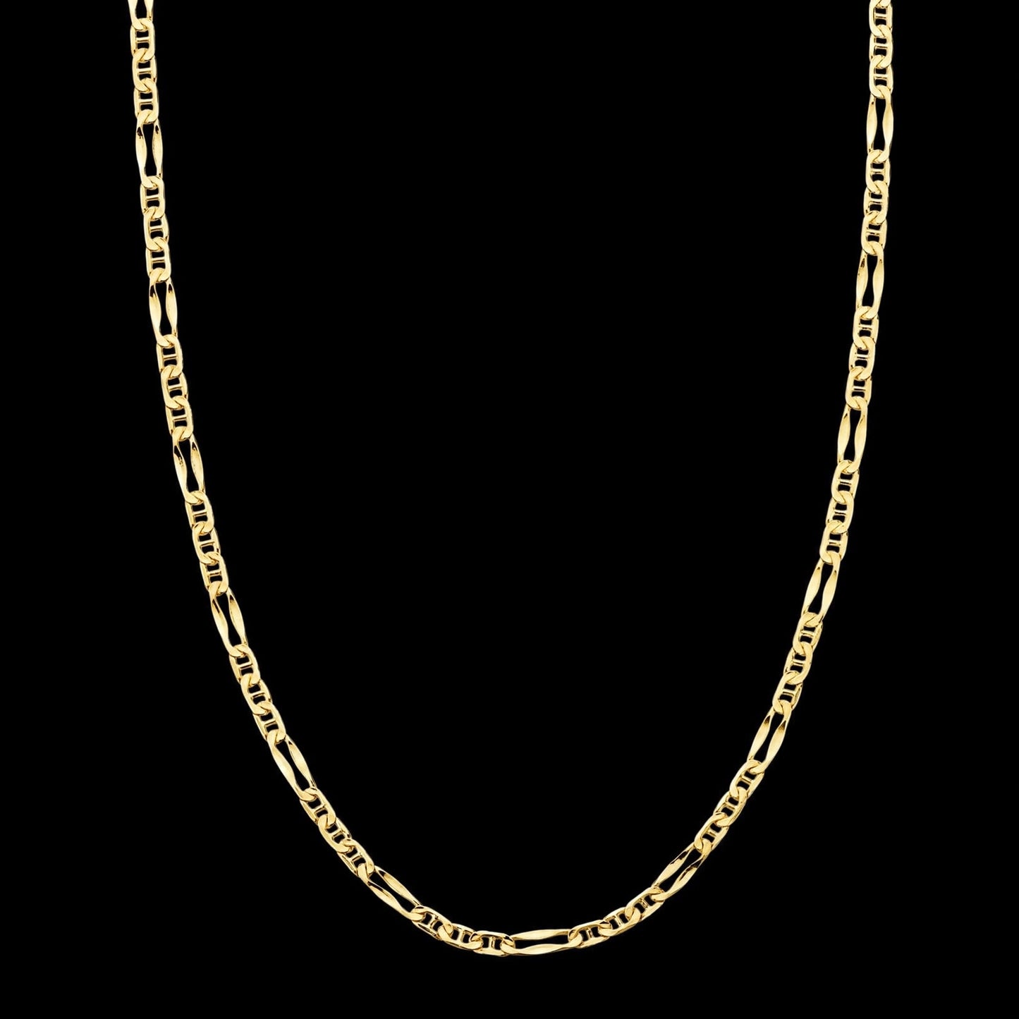 Cadena de oro amarillo ancla 3x1 hueca - 18K