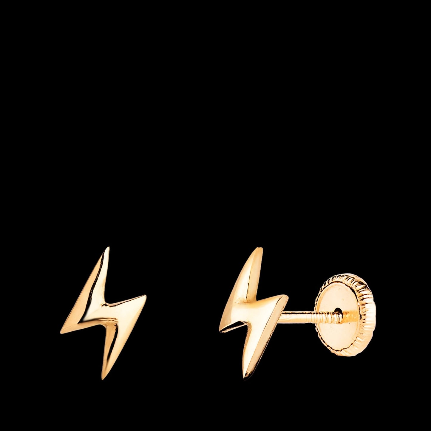 Pendientes de oro amarillo rayo en brillo - 18K