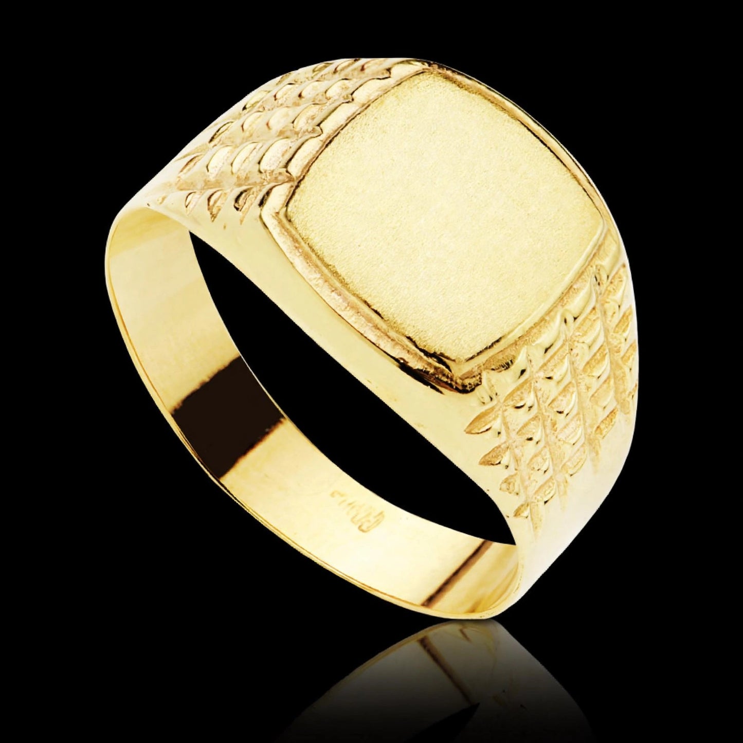 Sello de oro amarillo hueco rectangular - 18K