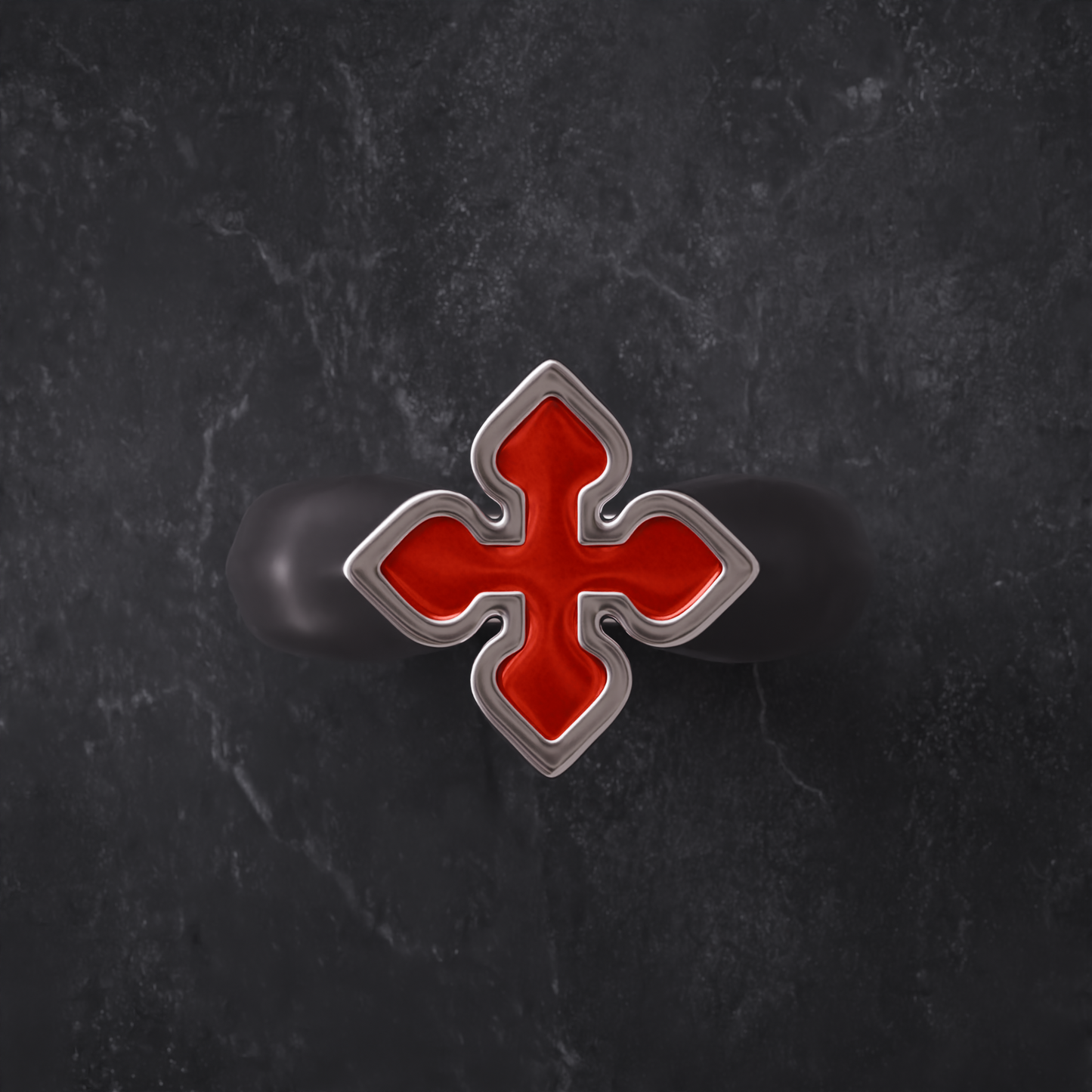 Anillo Red Flower Plata