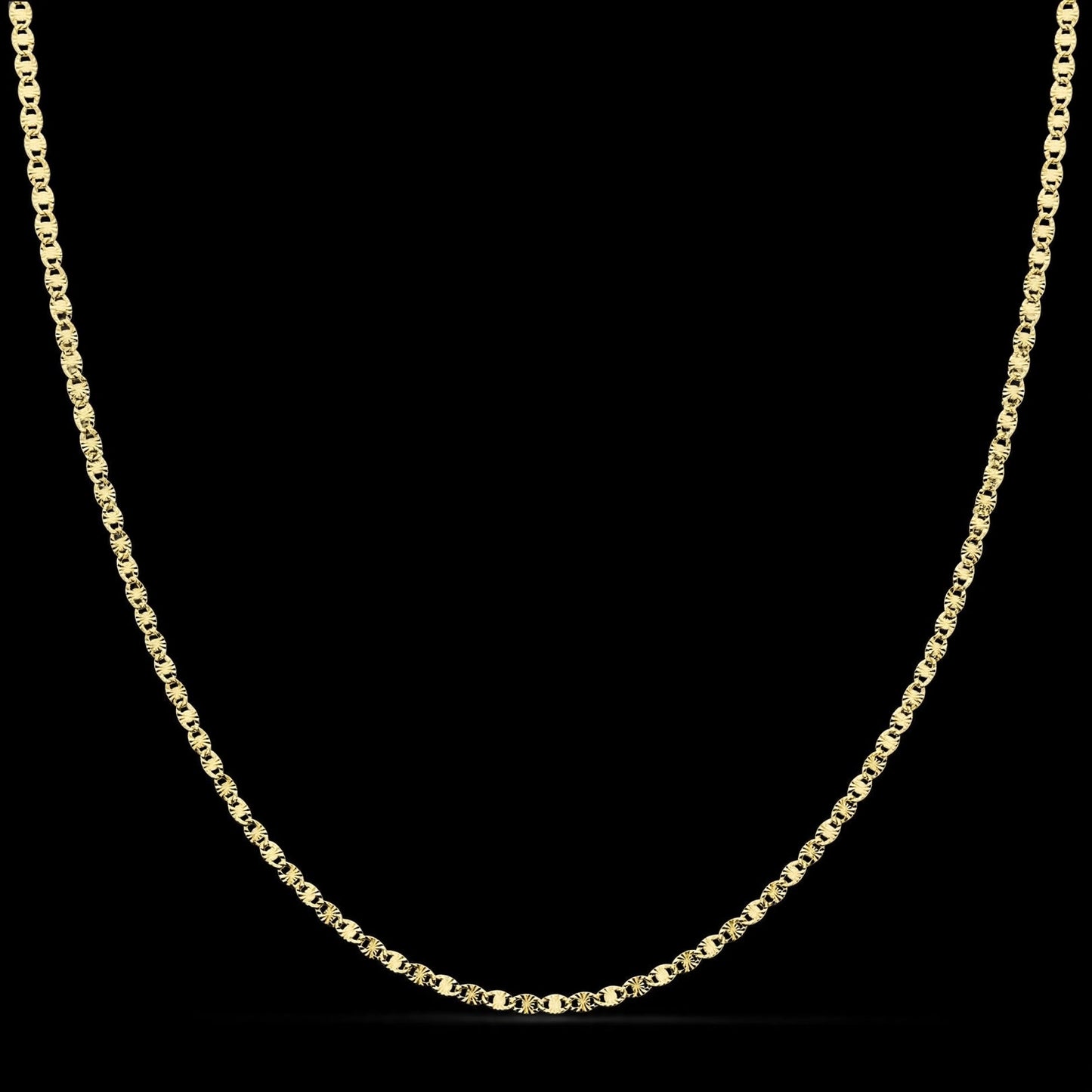 Cadena de oro amarillo maciza diamantada 2 mm - 18K