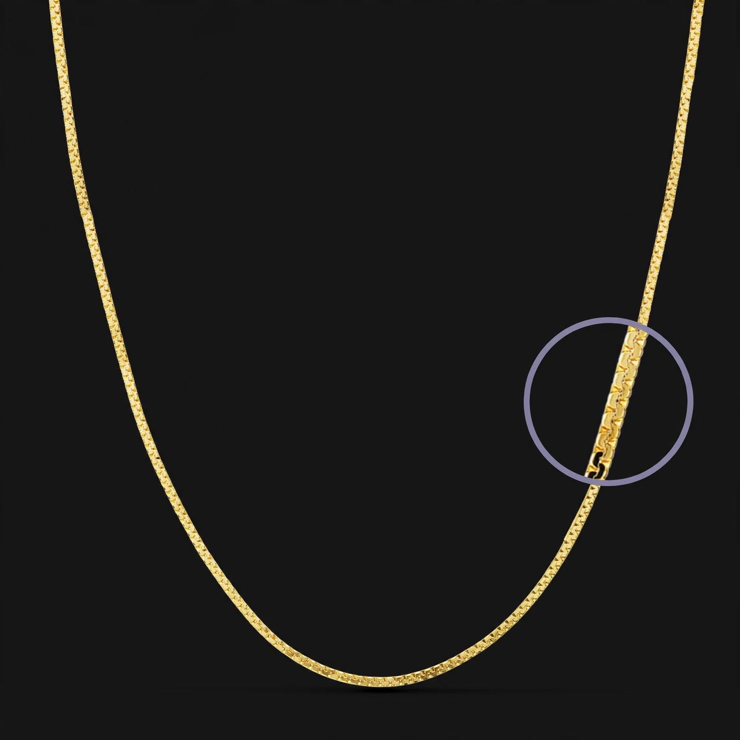 Cadena de oro amarillo maciza plana - 18K