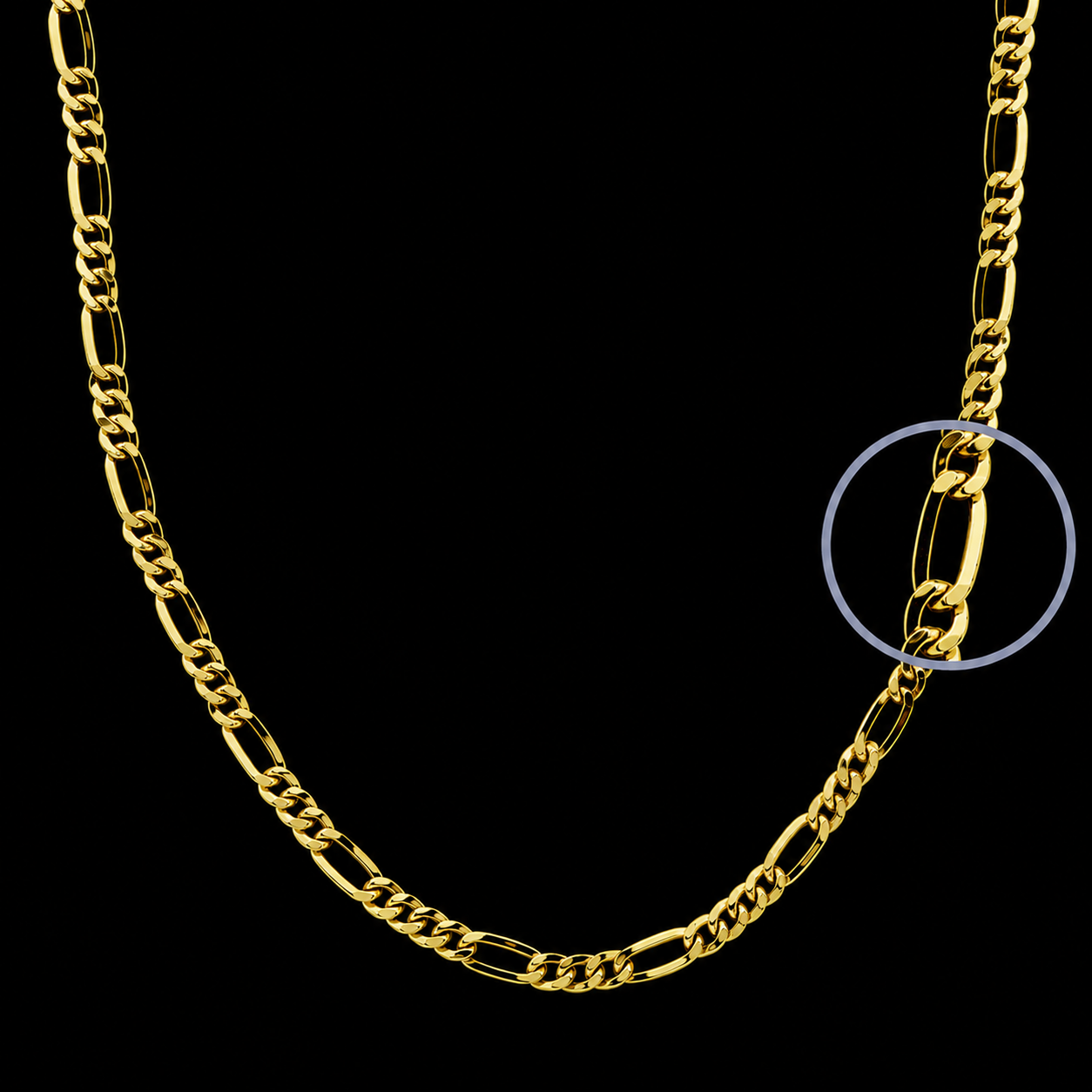 Cadena de oro amarillo Cartier 3x1 hueca. ancho: 3 mm - 9K