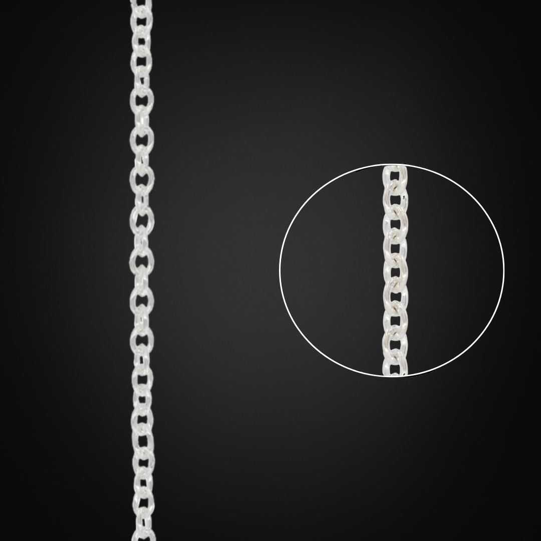 Cadena Forzada Plata Italiana 4mm