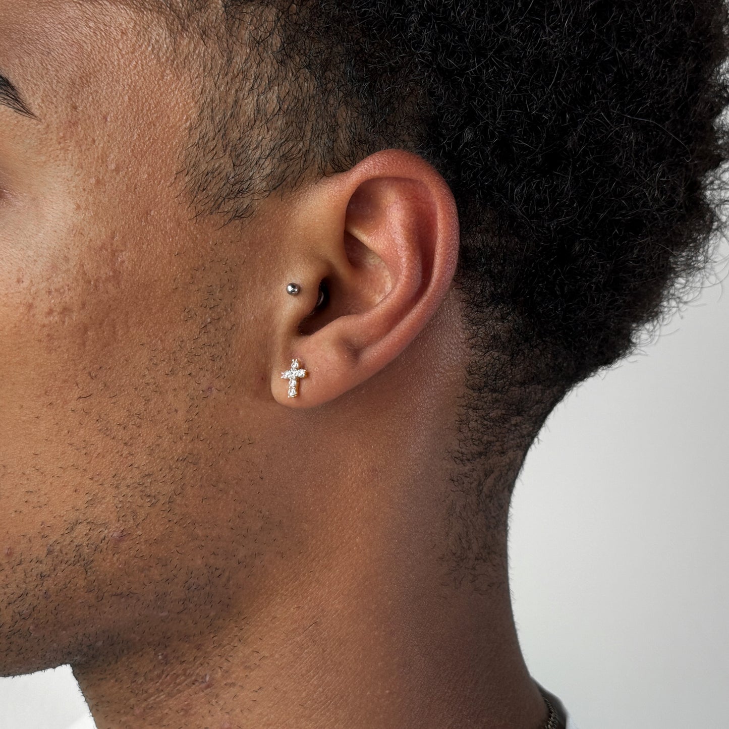 Mini Cross Earrings Plata