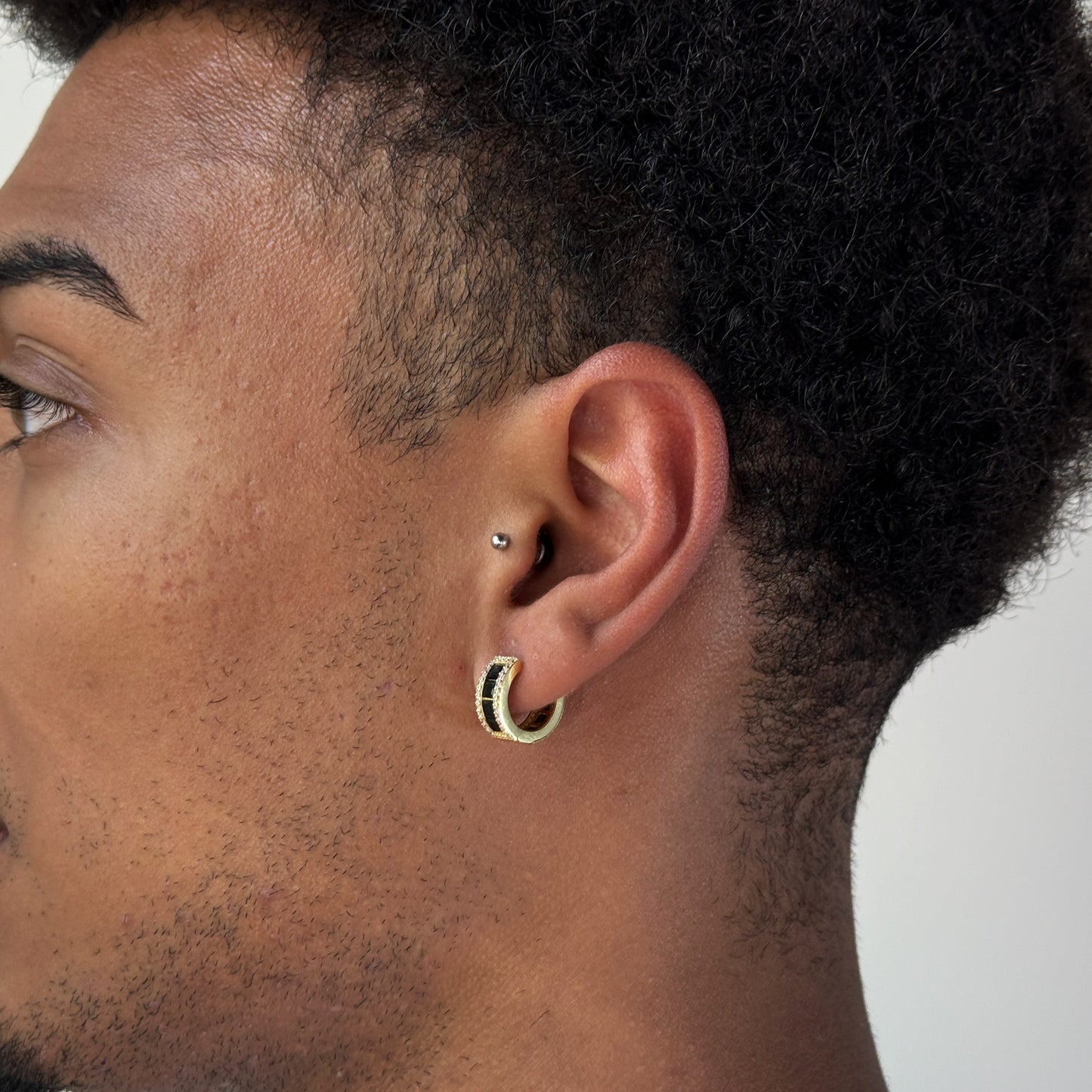 Black Baguette Earrings