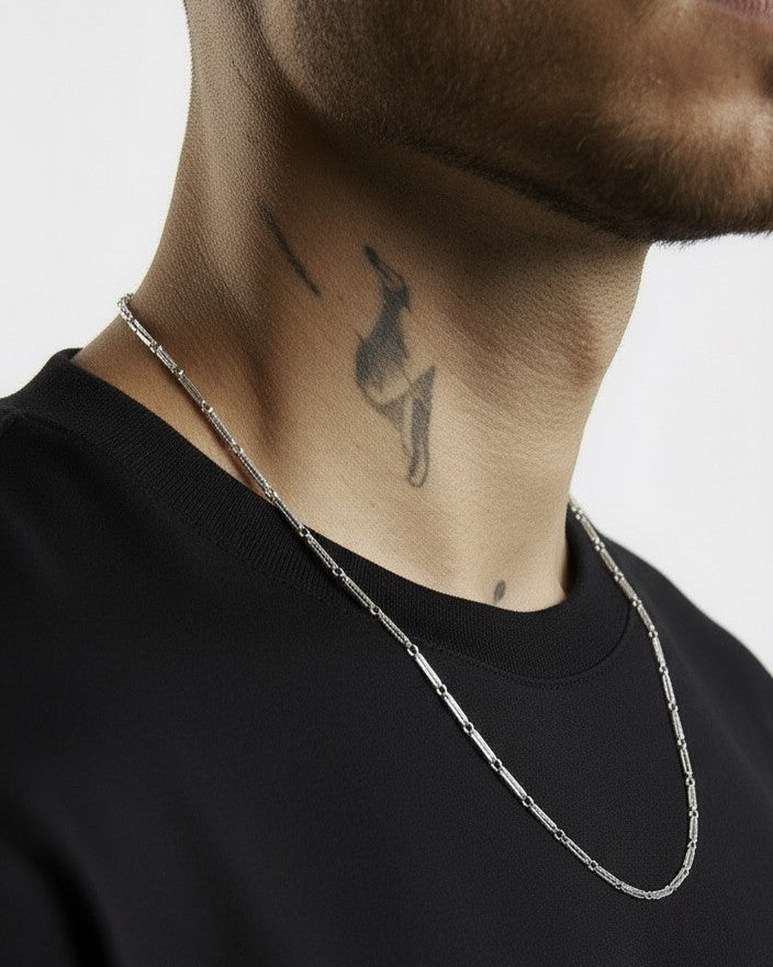 Cadena de Tubos Plata Italiana 2mm