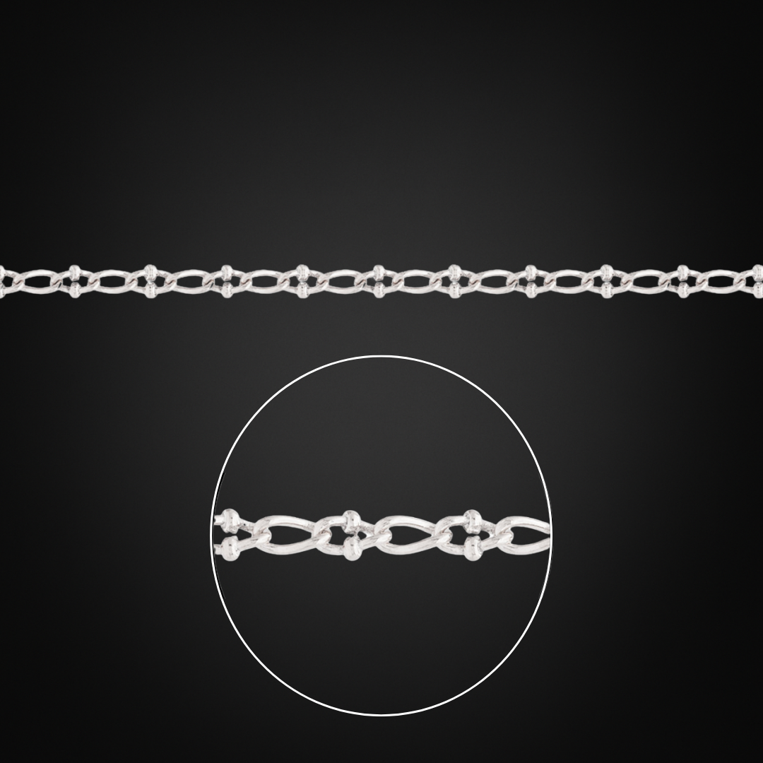 Pulsera Fantasía diamantada Plata Italiana 3mm