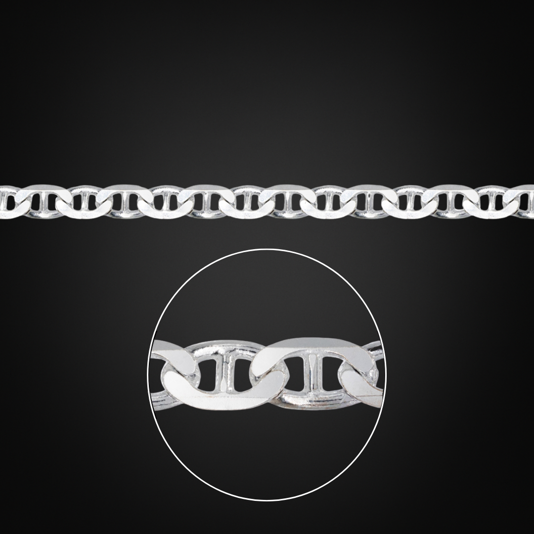 Pulsera ancla Plata Italiana 6mm