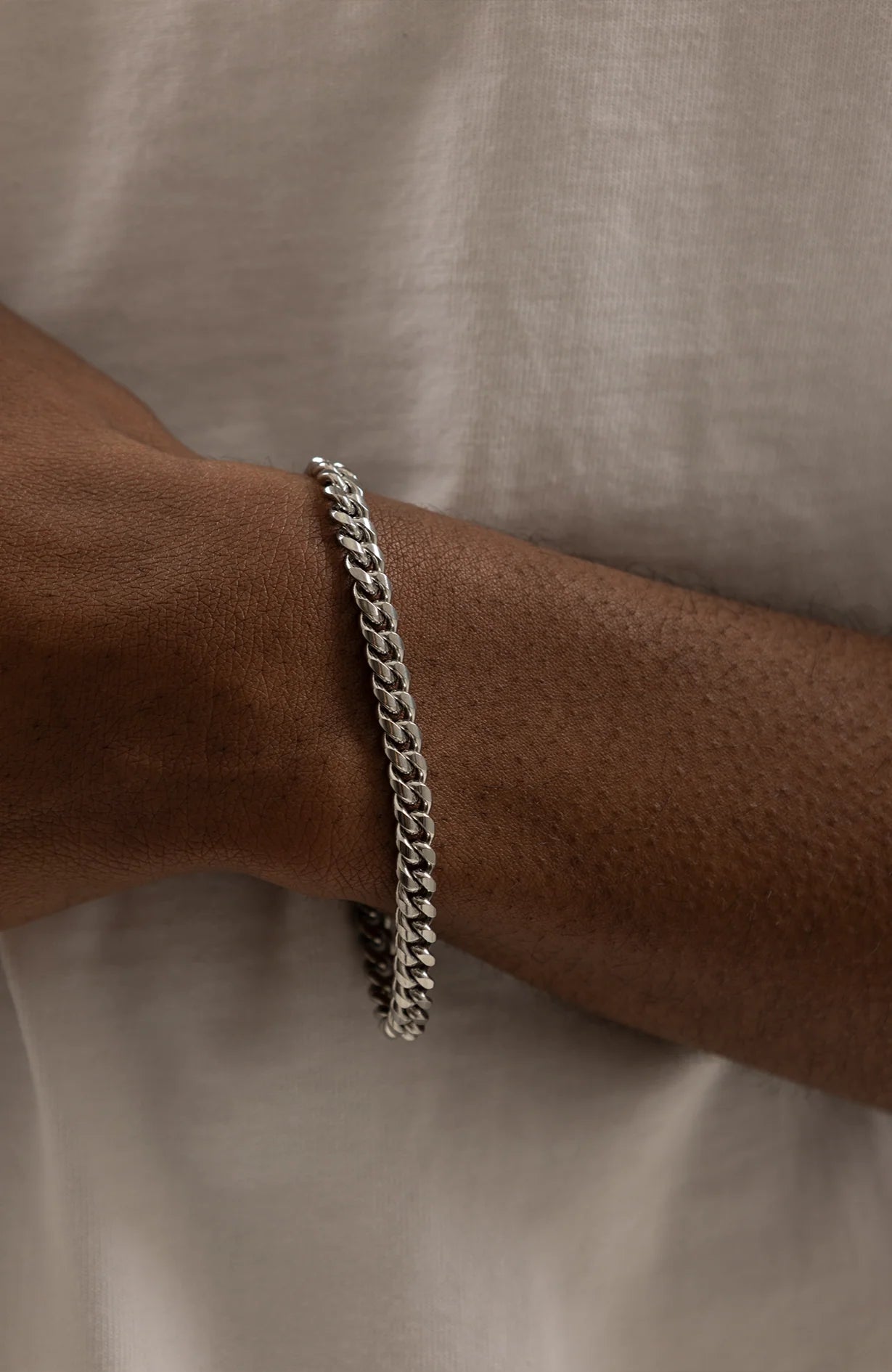 Pulsera Cubana Plata Italiana 6mm