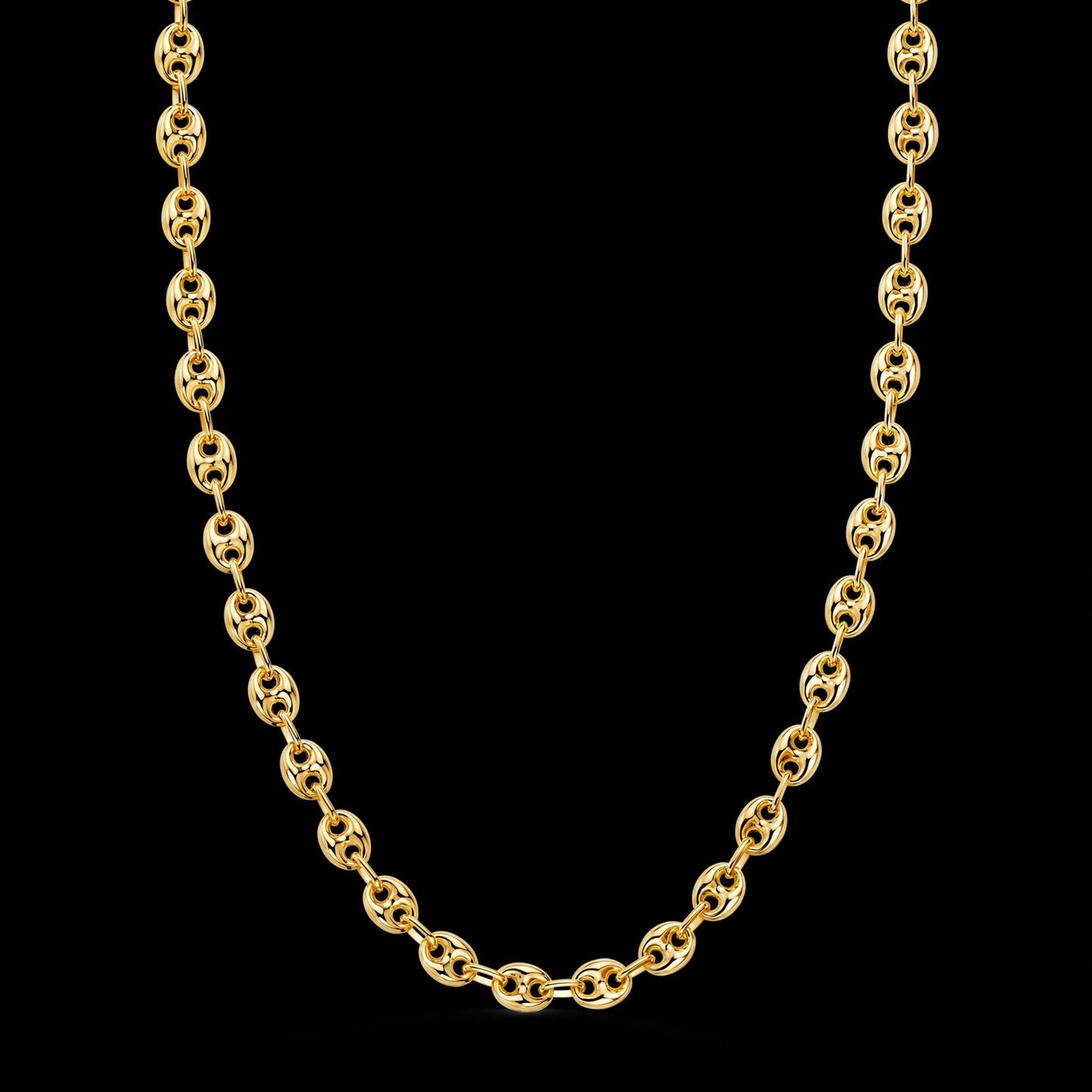 Cadena calabrote hueca nudo de barco de oro amarillo - 18K