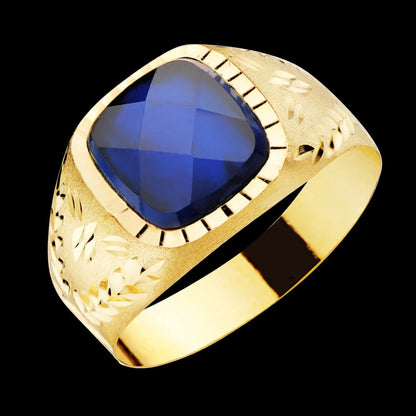 Sello de oro amarillo con piedra spinel - 9K