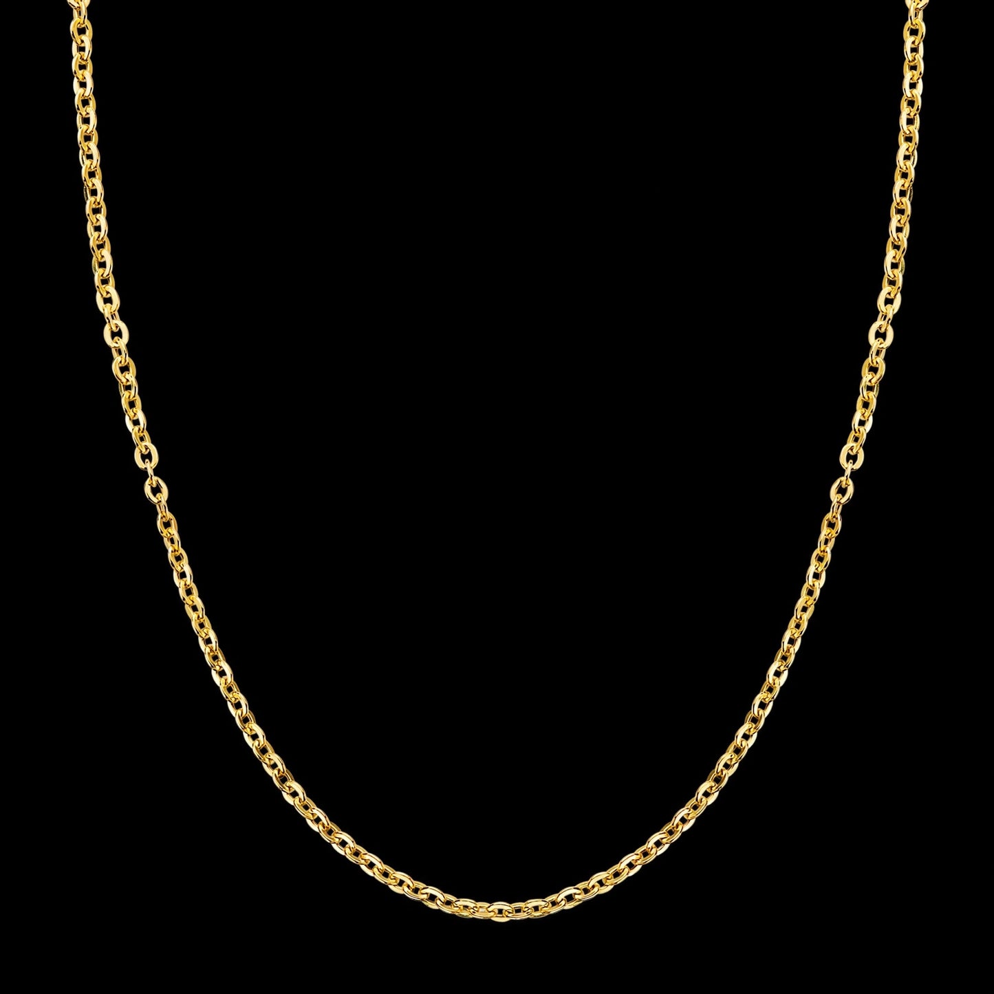 Cadena de oro amarillo hueca forzada - 18K