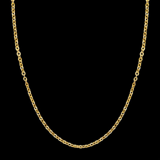 Cadena de oro amarillo hueca forzada - 18K
