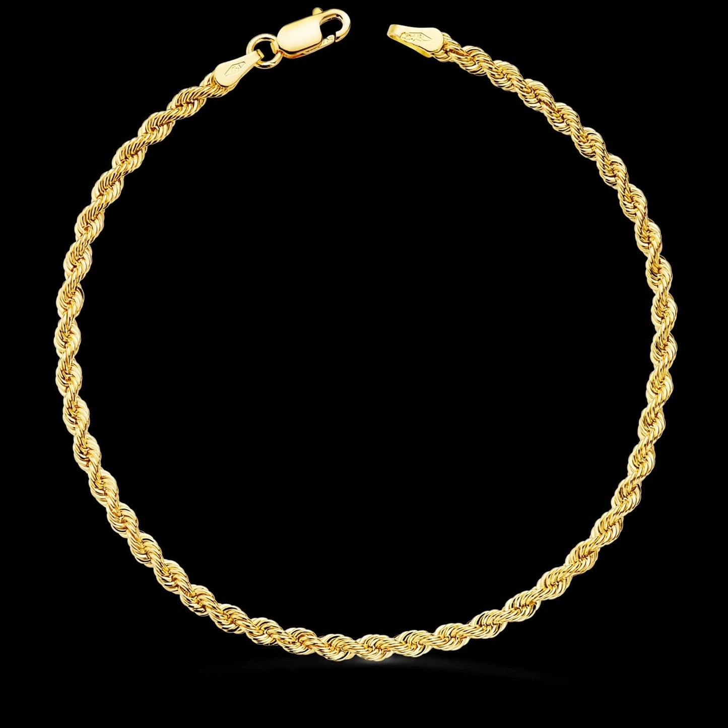 Pulsera cordón salomónico de oro amarillo 2,7 mm - 18K