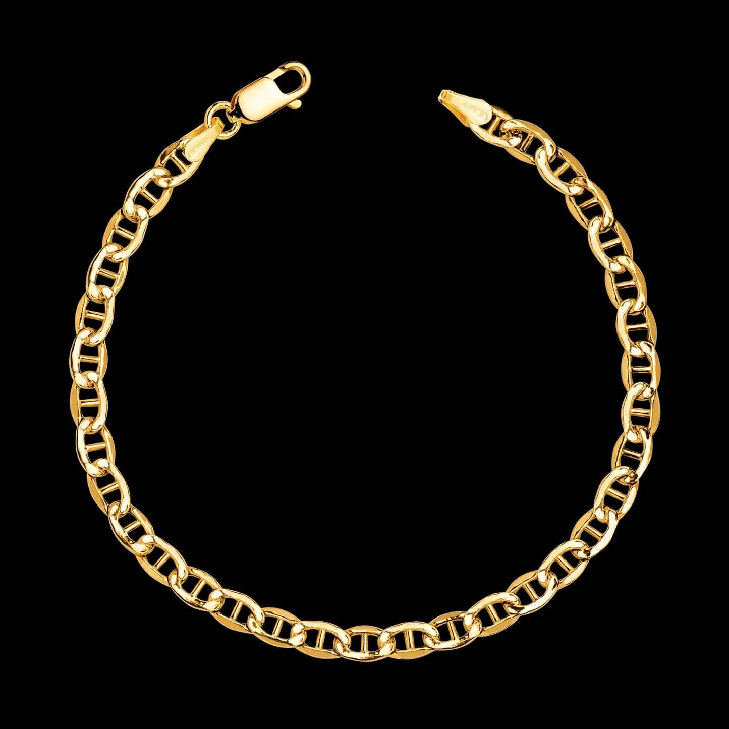 Pulsera de oro amarillo ancla hueca - 18K