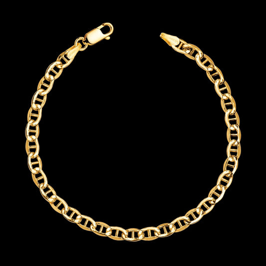 Pulsera de oro amarillo ancla hueca - 18K