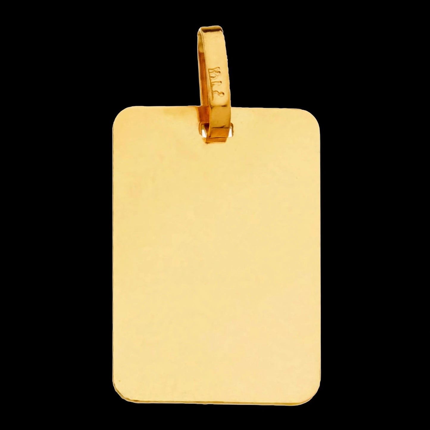 Placa chapa rectangular de oro amarillo - 9K