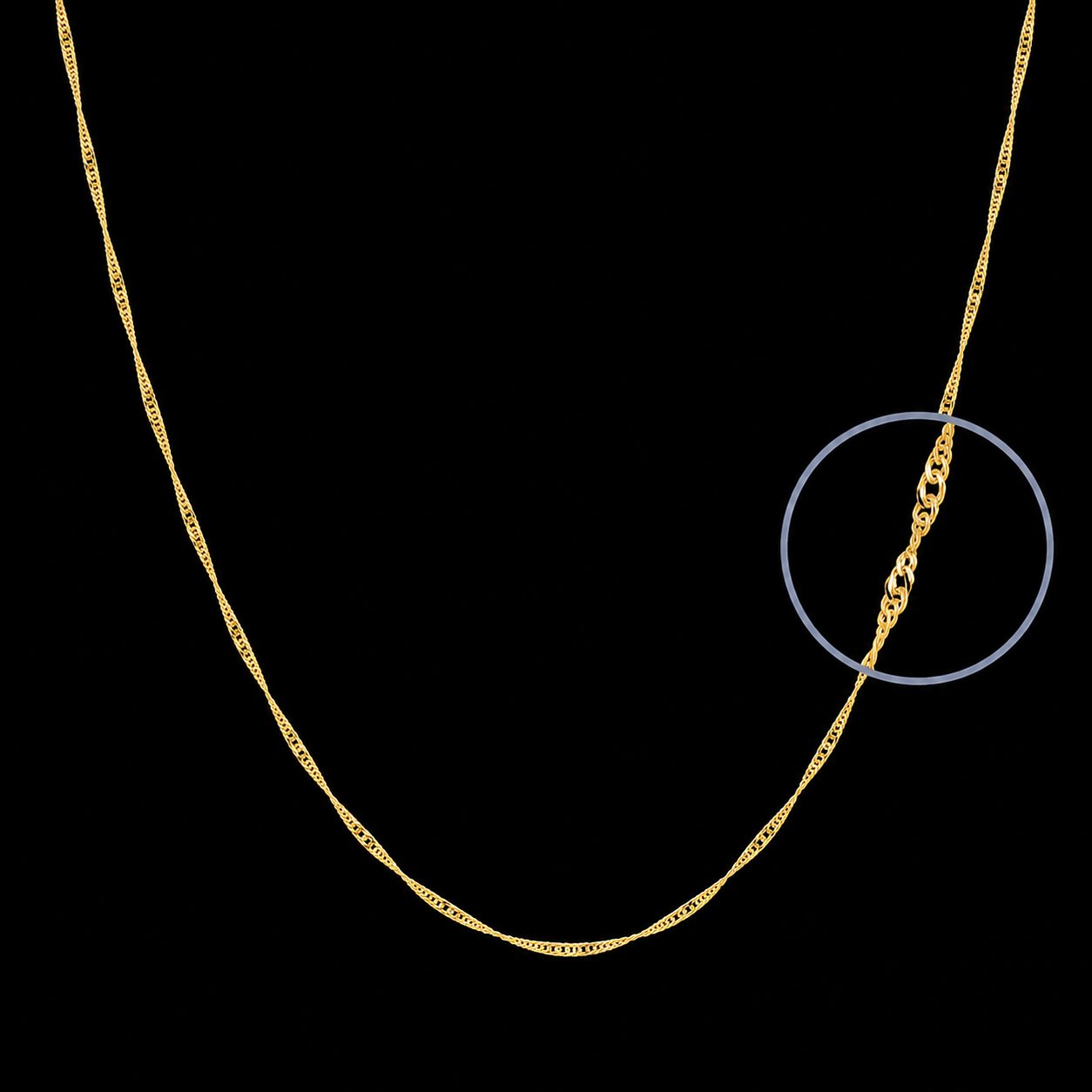 Cadena de oro amarillo maciza singapur - 18K