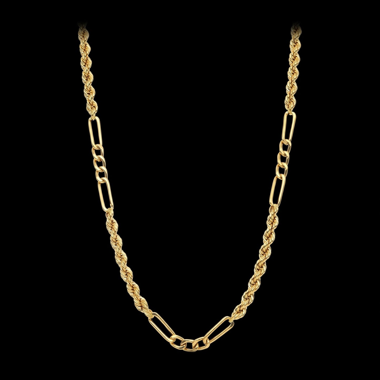 cordón oro amarillo salomónico combinado - 18K