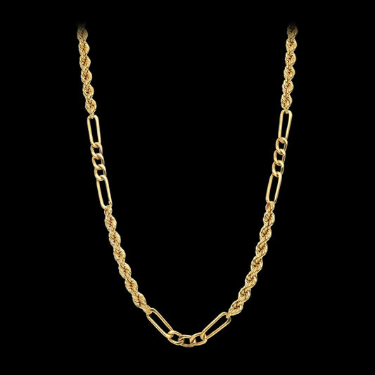 cordón oro amarillo salomónico combinado - 18K