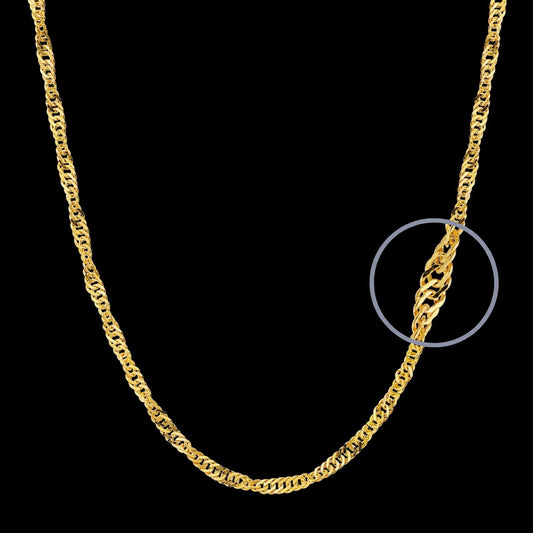 Cadena Singapur maciza de oro amarillo 3 mm - 18K