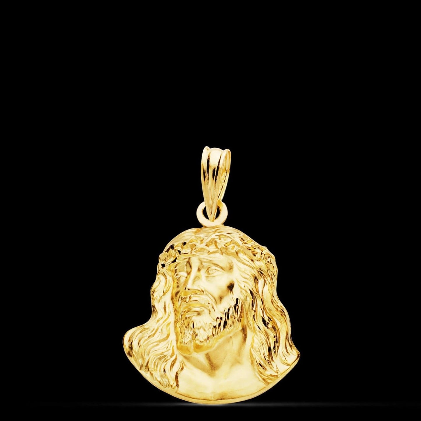 Colgante de oro amarillo cabeza de Cristo de Murillo - 9K