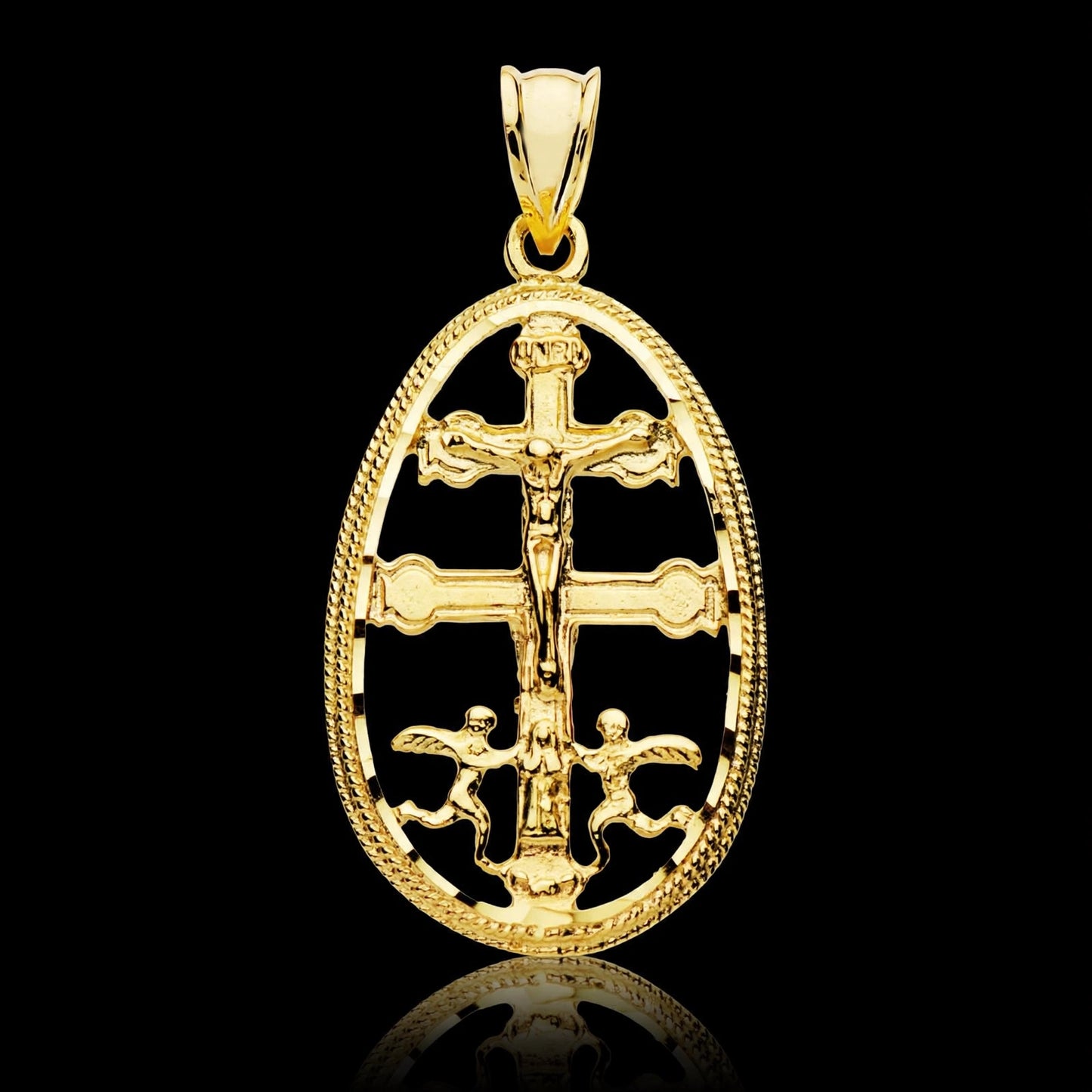 Cruz caravaca oro amarillo cerco - 9K