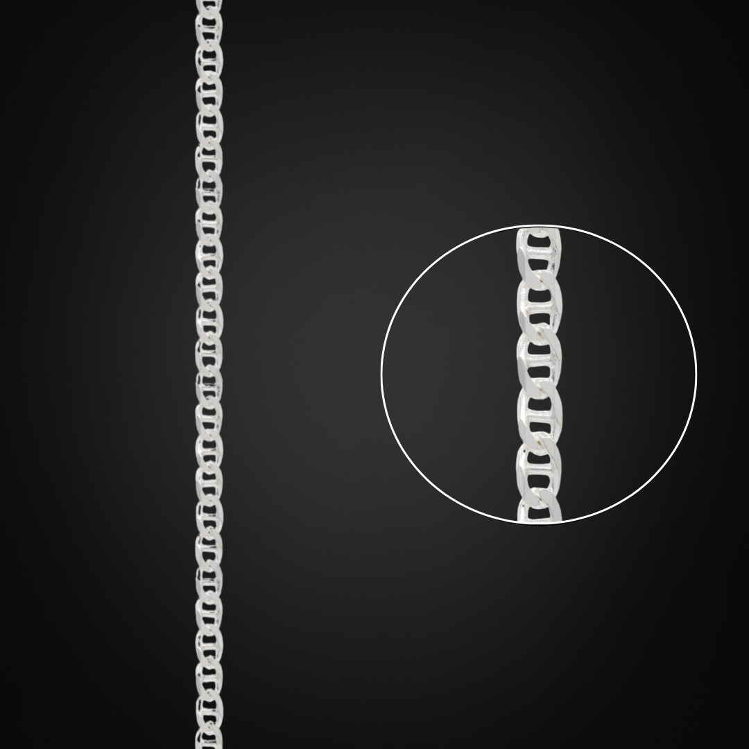 Cadena Ancla Plata Italiana 3mm