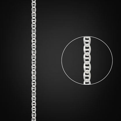 Cadena Ancla Plata Italiana 3mm