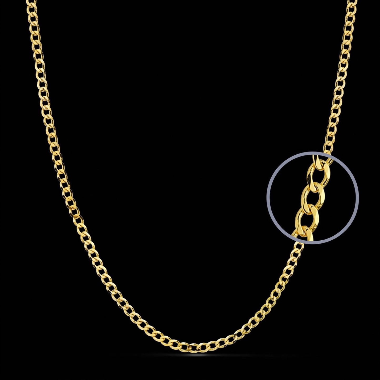 Cadena de oro amarillo barbada - 18K