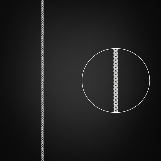 Cadena Cubana Plata Italiana 1mm