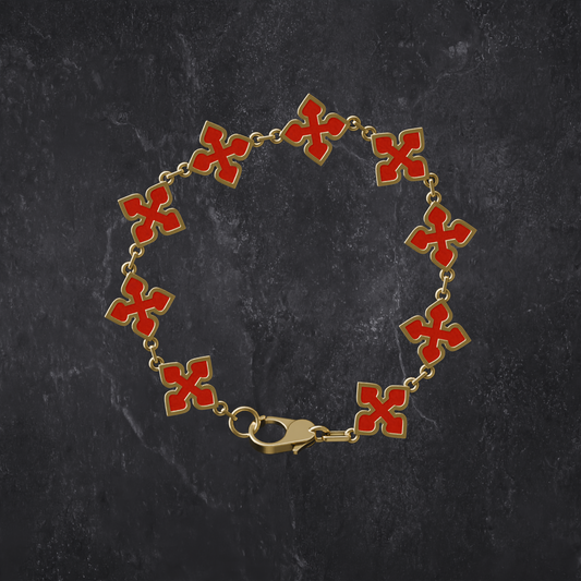 Red Flower Bracelet