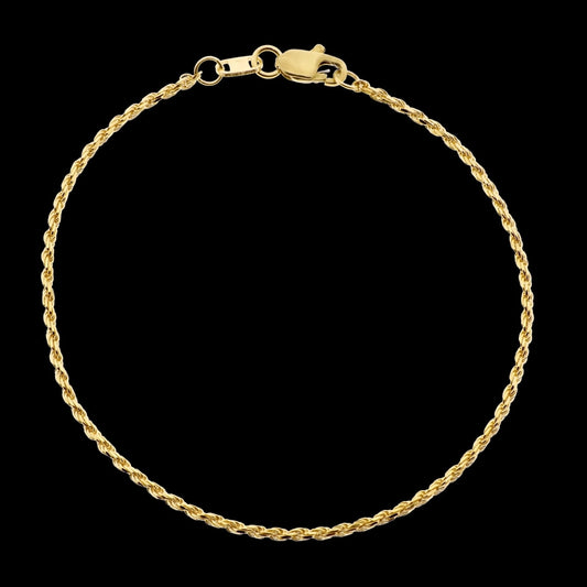 Pulsera cordón salomónico de oro amarillo 1,5 mm - 18K