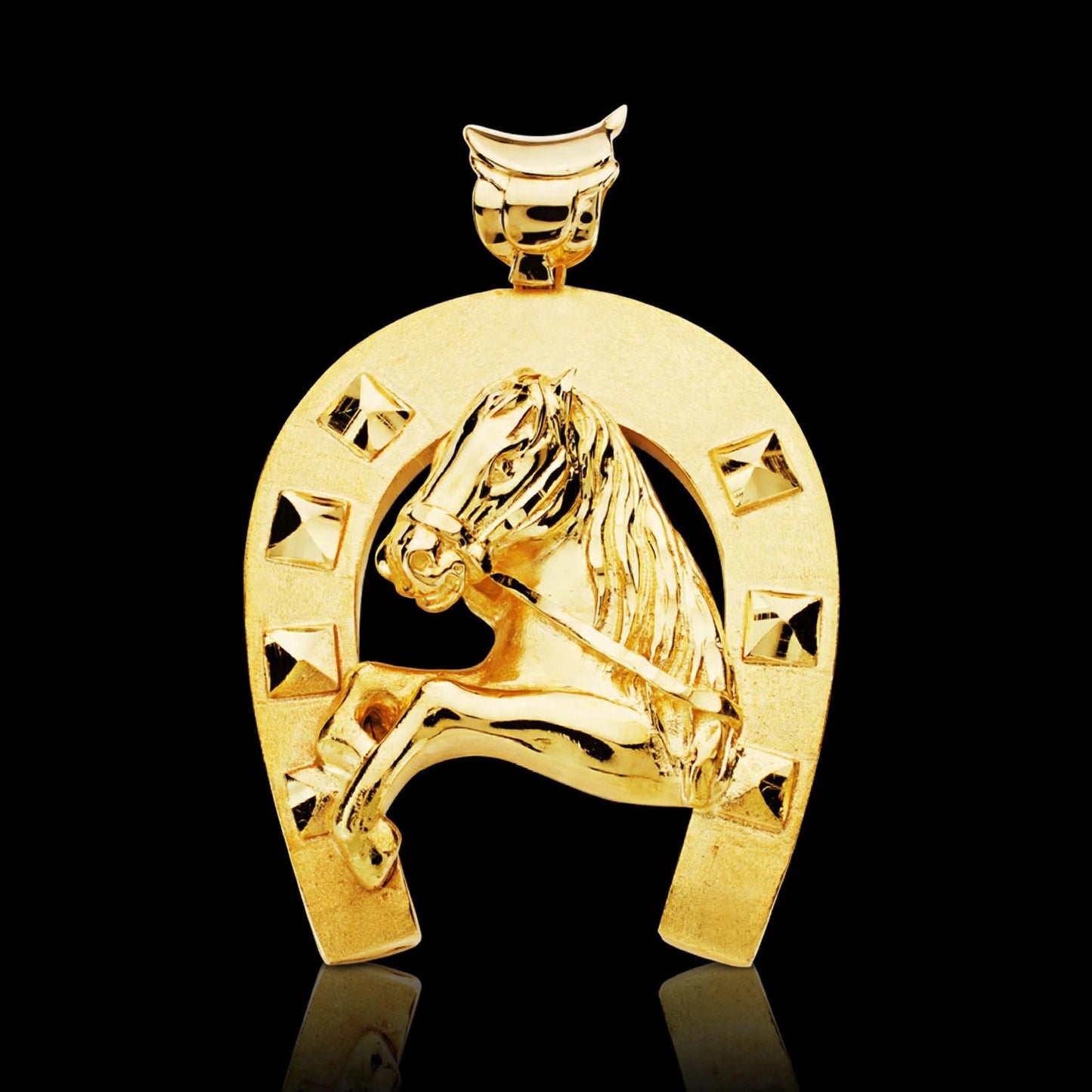 Colgante de oro amarillo herradura caballo - 9K