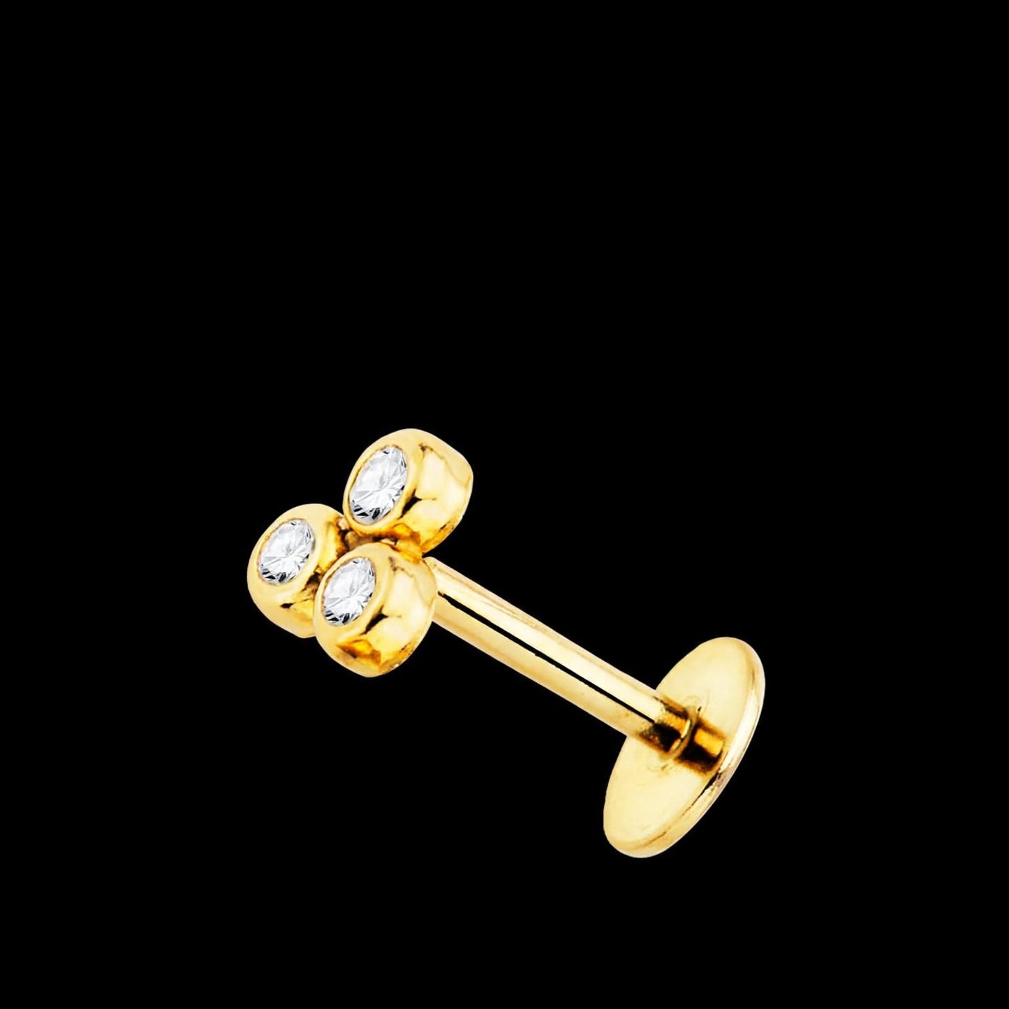 Piercing oreja oro amarillo triángulo con circonita - 9K