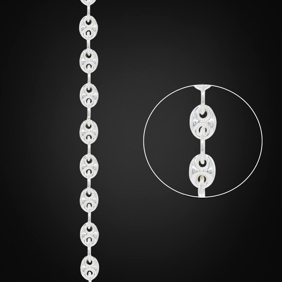 Anchor Puff Italian Silver 5mm