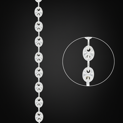 Anchor Puff Italian Silver 5mm