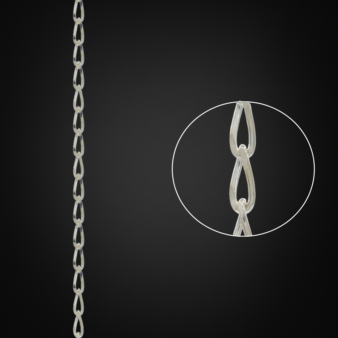 Cadena Cheval Plata Italiana 3mm