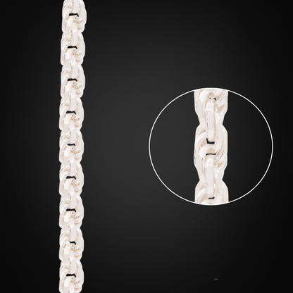 Cadena Rope Plata Italiana 5mm