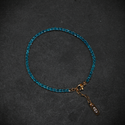 Blue Tennis Bracelet - Gold Dealers