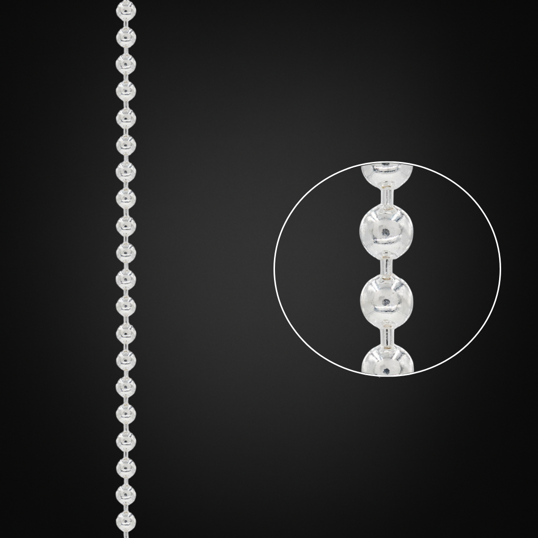 Cadena Bolas Plata Italiana 3mm