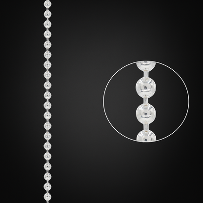 Cadena Bolas Plata Italiana 3mm