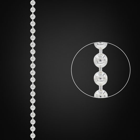 Cadena Bolas Plata Italiana 3mm