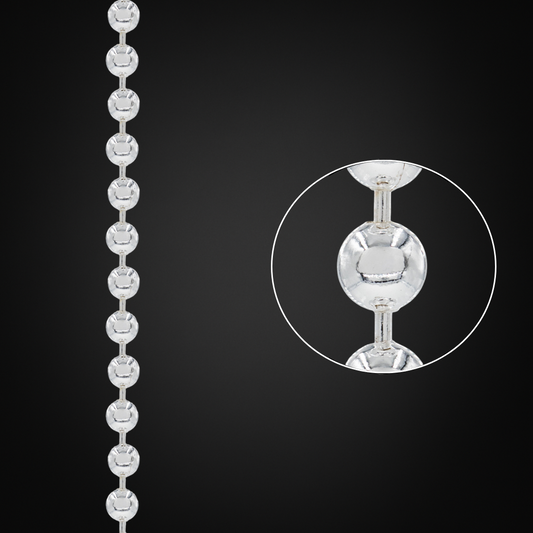 Cadena Bolas Plata Italiana 5mm