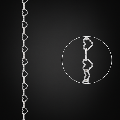 Cadena Corazones Plata Italiana 4mm