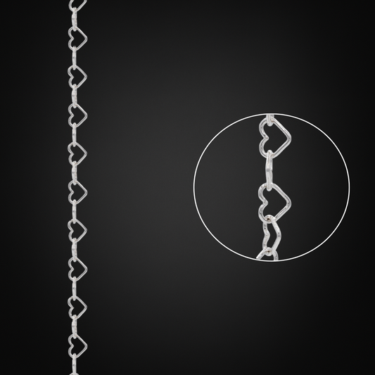 Cadena Corazones Plata Italiana 4mm